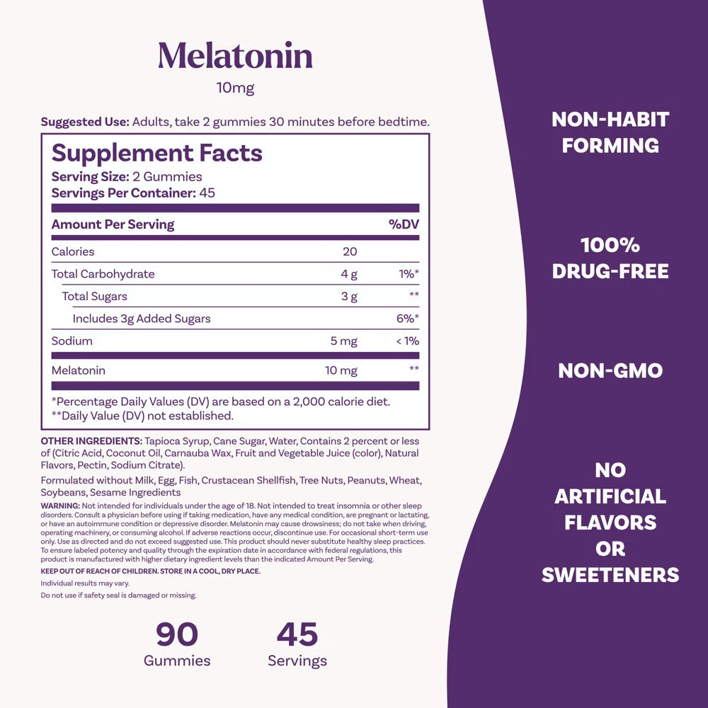 Natrol - Melatonin 10mg Sleep Aid Gummies - Strawberry - 90ct