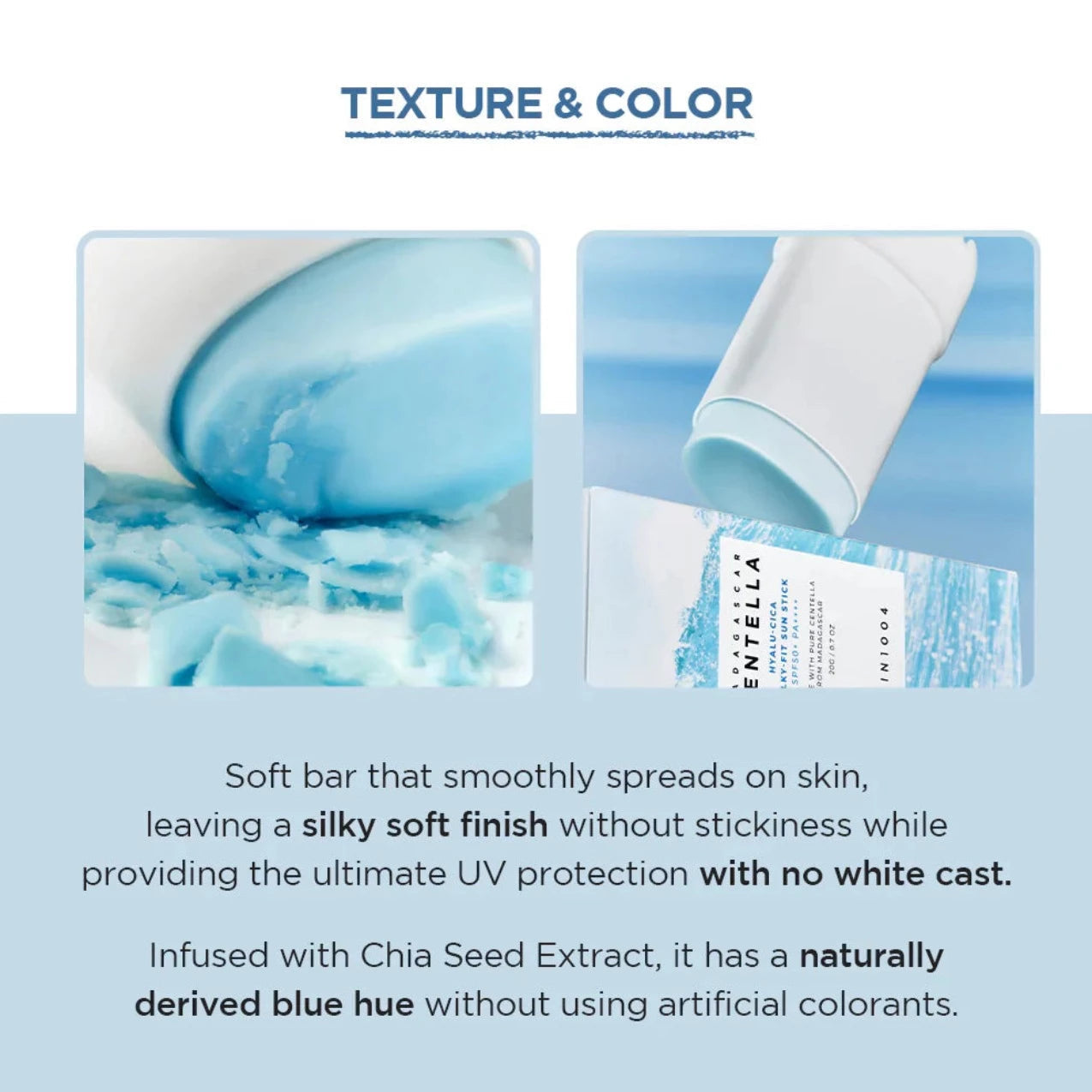 SKIN1004 - Magascar Centella Hyalu-Cica Silky-Kit Sun Stick SPF50+ Pa++++