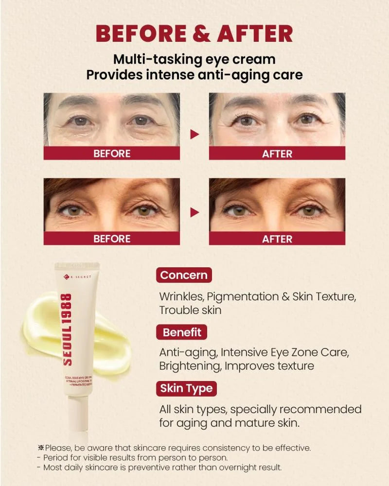K-SECRET - Seoul 1988 Eye Cream : Retinal Liposome 4% + Fermented Bean