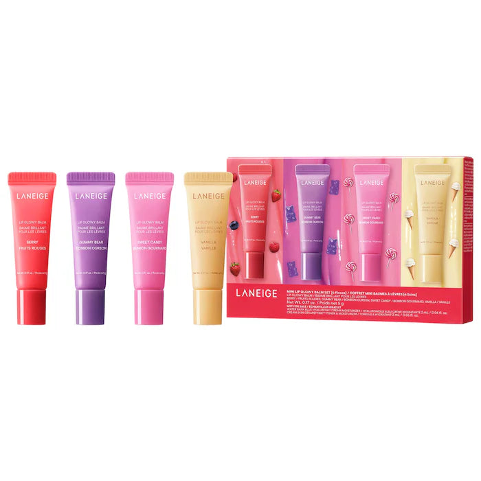 Laneige - Mini Lip Glowy Balm Set / Set 4 minis para labios