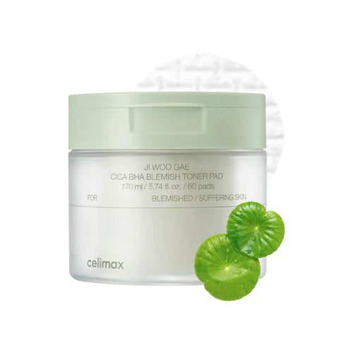 Celimax- Ji Woo Gae Cica BHA Blemish Toner Pad (60pads)