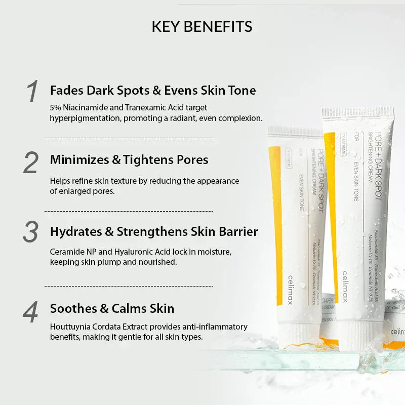 Celimax - Pore + Dark Spot Brightening Cream – Crema iluminadora para poros y manchas