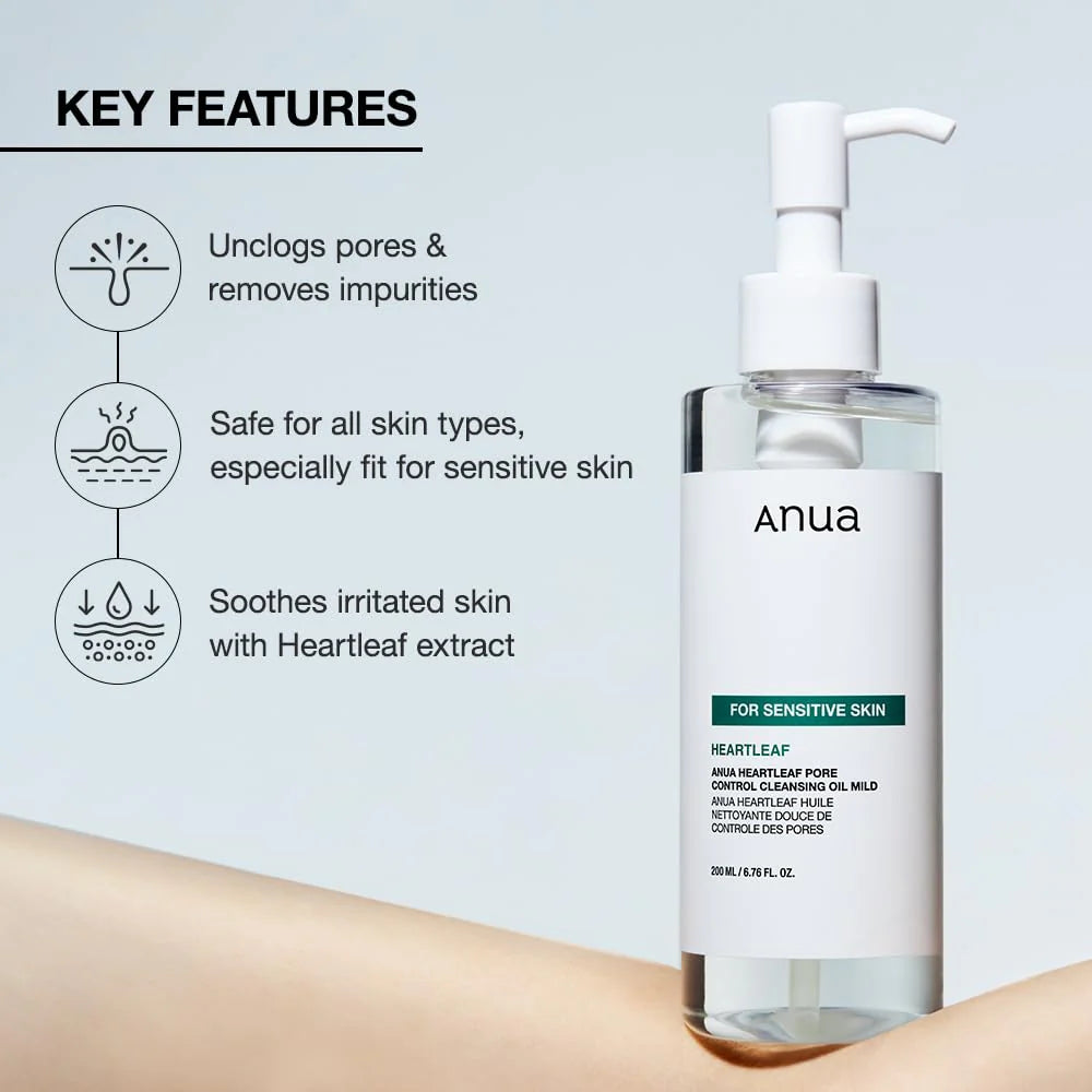 ANUA - (Sensitive Skin) Heartleaf Pore Cleansing Oil Mild