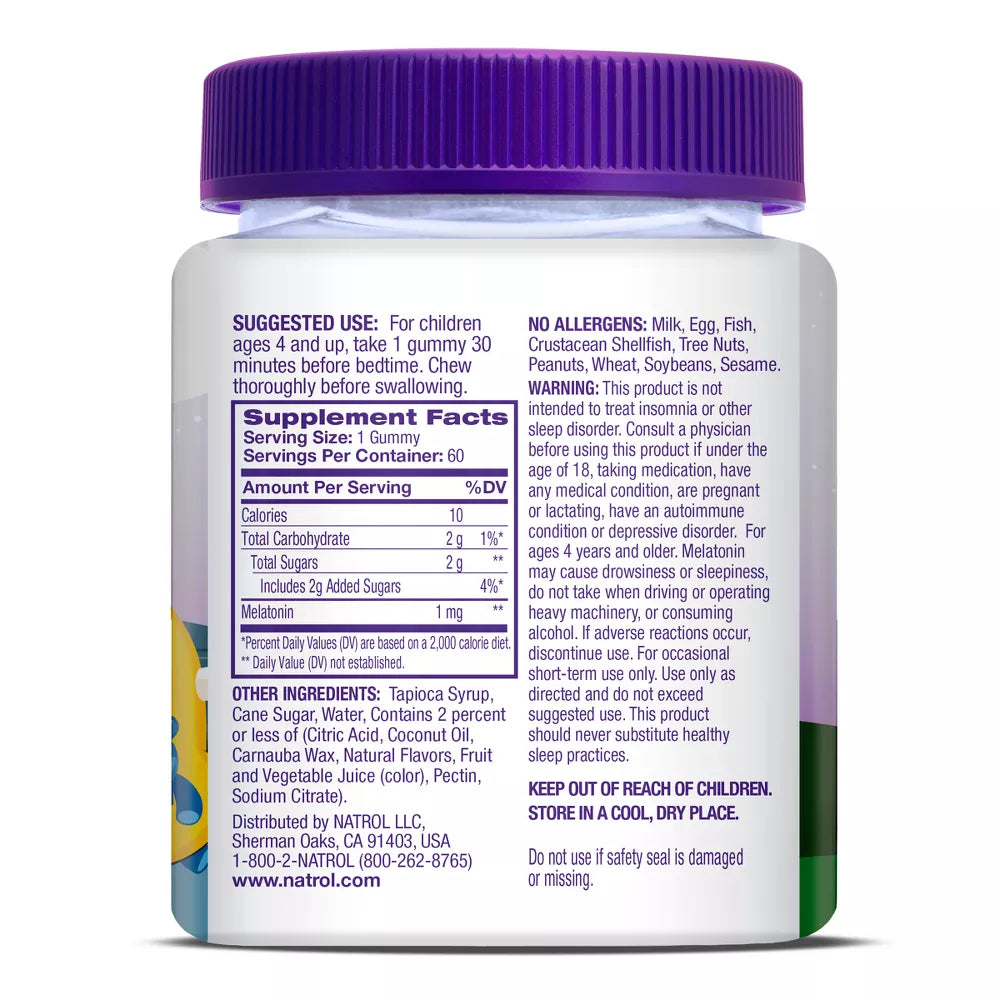 Natrol - Kids' Melatonin Sleep Aid 1mg Gummies - Berry 60ct